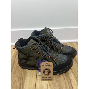 Rockrooster Boots Mens Size 11.5 Green Suede Waterproof Hiking Combat Lace Up